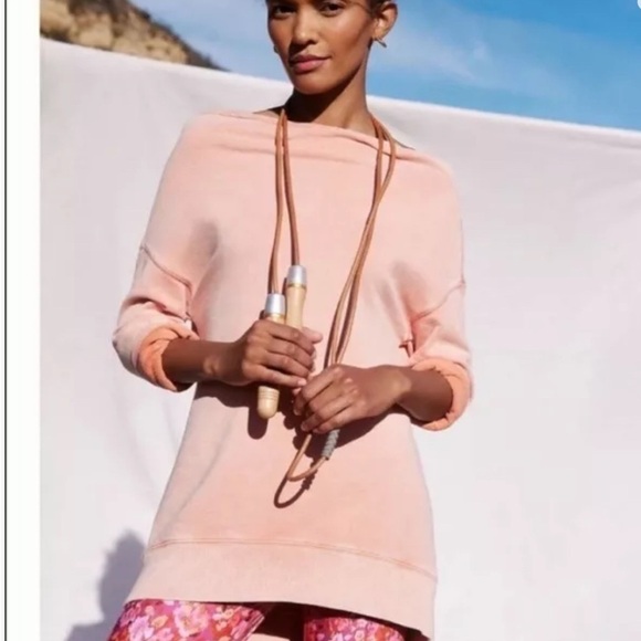 Pilcro XS Donna Tunic Pullover Sweatshirt Top ~ Off Shoulder Relaxed Slub Anthro - Picture 8 of 9